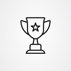 Trophy icon vector illustration in outline style