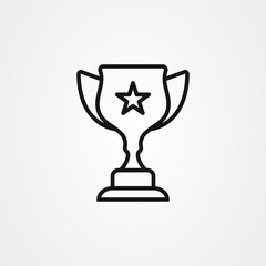 Trophy icon vector illustration in outline style