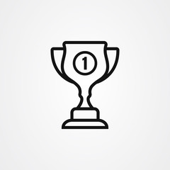 Trophy icon vector illustration in outline style