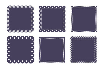 vector square label ornate set