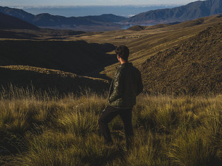 hiking in the mountains