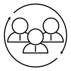 Business cooperation icon. Outline business cooperation vector icon for web design isolated on white background