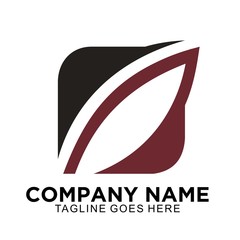 Abstract logo with leaf concept