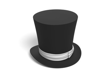 3d rendering cylinder hat on white background
