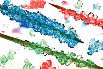Homemade rock candy from edible science project.