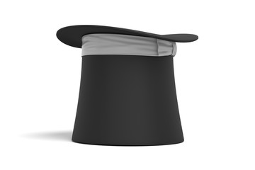 3d rendering cylinder hat on white background