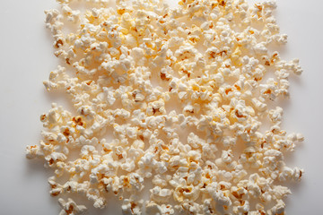 Popcorn shot on white background.