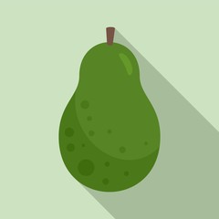 Whole avocado icon. Flat illustration of whole avocado vector icon for web design