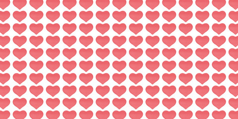 Lots of red wooden hearts on a white background. Pattern of hearts on Valentine's day