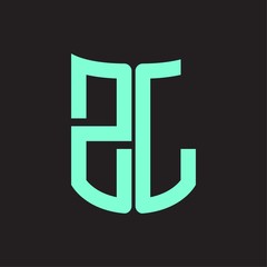 ZL Logo monogram with ribbon style design template