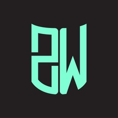 ZW Logo monogram with ribbon style design template