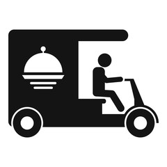 Fast food delivery icon. Simple illustration of fast food delivery vector icon for web design isolated on white background