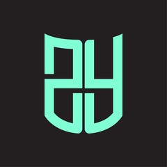 ZY Logo monogram with ribbon style design template