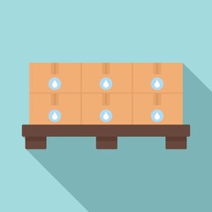 Pallet milk box icon. Flat illustration of pallet milk box vector icon for web design