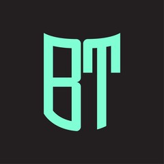 BT Logo monogram with ribbon style design template
