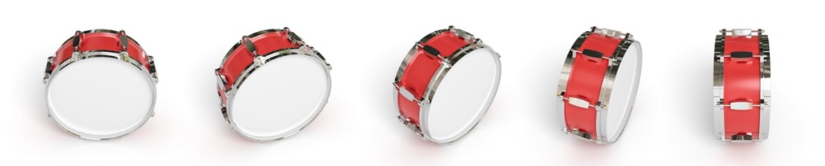 Naklejka premium Drum on background. Music instrument. 3D rendering.