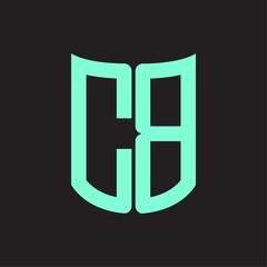 CB Logo monogram with ribbon style design template