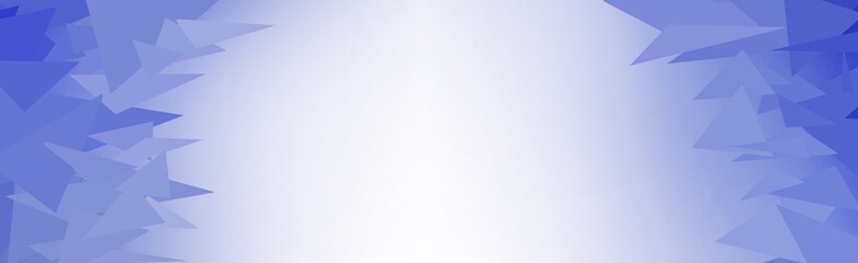 Abstract blue triangles geometric background. Sharp triangular figures pattern, light to dark gradient blue banner backdrop with empty copy space 