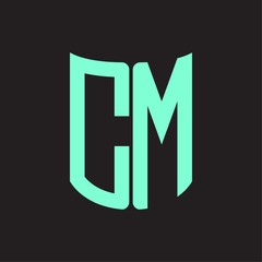 CM Logo monogram with ribbon style design template
