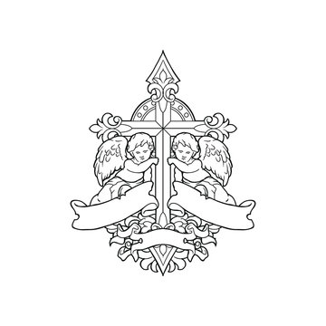 recommend clip art: Angel cupid cherub vector drawing