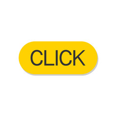 Click here button with hand pointer clicking icon design. Click here icon in modern flat style design. Vector illustration. EPS 10