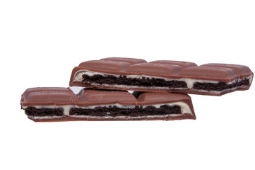 milk chocolate brocken isolated on the white