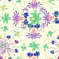 Fototapeta na wymiar Beautiful seamless floral pattern background. 