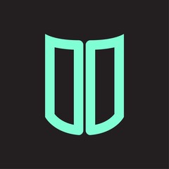 DD Logo monogram with ribbon style design template