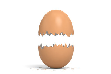 3d rendering egg on white background