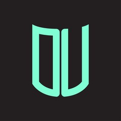 DU Logo monogram with ribbon style design template