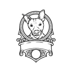 dog in frame vector design