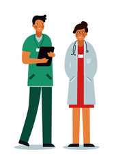 Medical staff standing together. Hospital, Nurse, Doctor