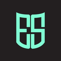 Obraz premium ES Logo monogram with ribbon style design template