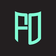 FD Logo monogram with ribbon style design template