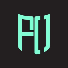 FO Logo monogram with ribbon style design template