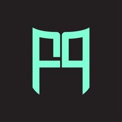 FP Logo monogram with ribbon style design template