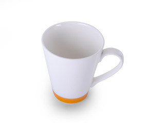 white ceramic cup on white background