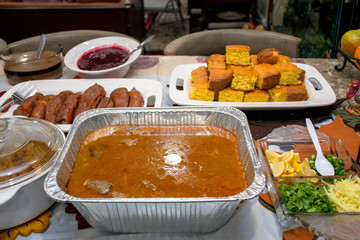 Thanksgiving food made at home