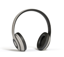Fototapeta na wymiar Headphones Isolated on White Background 3d rendering. Listen to music