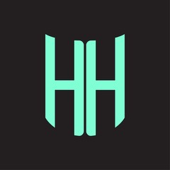 HH Logo monogram with ribbon style design template