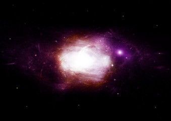 Stars, dust and gas nebula in a far galaxy