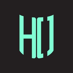 HO Logo monogram with ribbon style design template