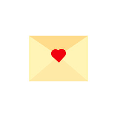 This is envelope and paper, heart. Love letter on white background. Outline vector envelope isolated on white background.