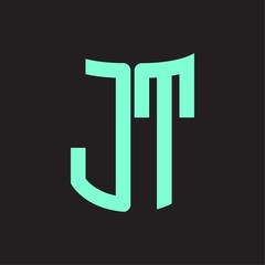 JT Logo monogram with ribbon style design template