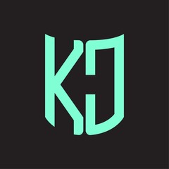 KC Logo monogram with ribbon style design template