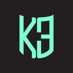 KE Logo monogram with ribbon style design template
