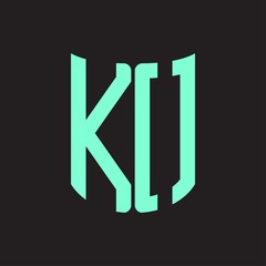 KO Logo monogram with ribbon style design template