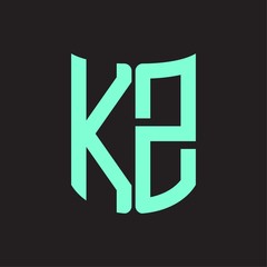 KZ Logo monogram with ribbon style design template