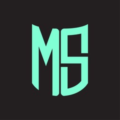 MS Logo monogram with ribbon style design template