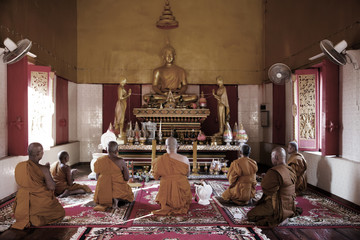 meditation ceremony of buddhism in Thailand